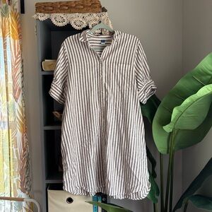 old navy linen blend shirt dress